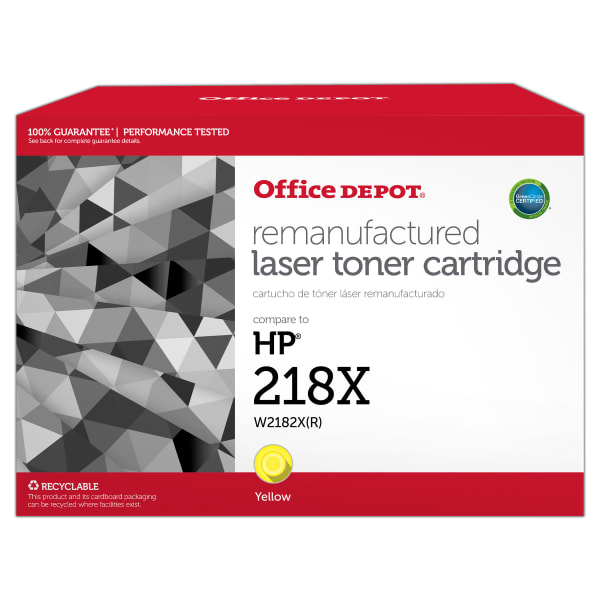 Office Depot Brand 201671PR Remanufactured Yellow High Yield Toner Cartridge Replacement for HP 218X