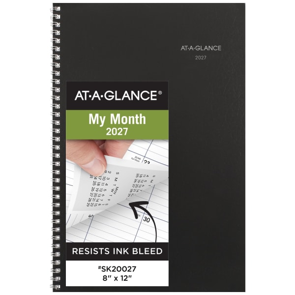 AT-A-GLANCE DayMinder 2027 Monthly Planner, Black, Large, 8in x 12in, SK20027