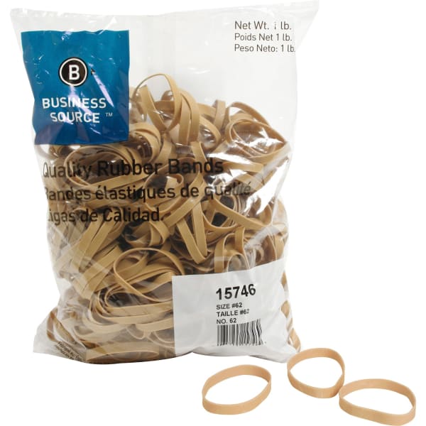 Business Source Quality Rubber Bands - Size: #62 - 2.5in Length x 0.3in Width - Sustainable - Rubber - Crepe - 450 / Pack