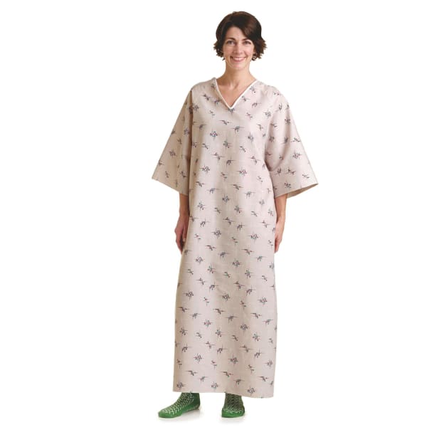 Medline Tie Side Patient Gowns, 52in, Galaxy Gray, Pack Of 12