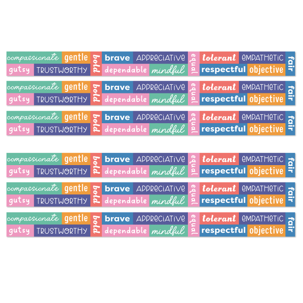 Carson Dellosa Education Straight Border, We Stick Together Positive Words, 36ft Per Pack, Set Of 6 Packs