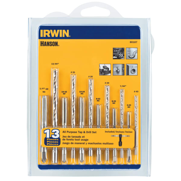 IRWIN High-Carbon Steel Tap and Drill Bit Set, 13 Piece