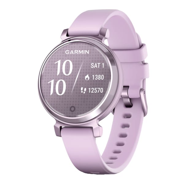 Garmin Lily 2 Health And Fitness Smartwatch With Anodized Aluminum Bezel/Case And Silicone Band, Metallic Lilac