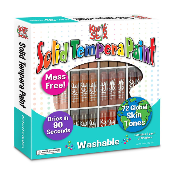 The Pencil Grip Kwik Stix Paint Sticks, Global Skin Tones, 6 Each Of 12 Colors, Set Of 72
