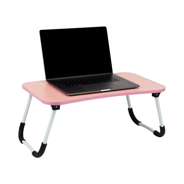 Mind Reader Portable Laptop Desk with Folding Legs, 10-1/2in H x 13-3/4in W x 23-1/2in L, Pink