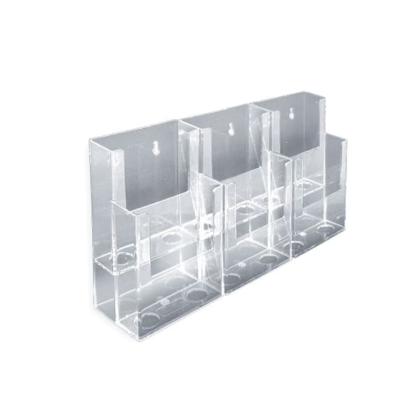 Azar Displays 2-Tier Modular Brochure Holders, 6-Pocket, Acrylic, 7inH x 12 1/2inW x 3 3/4inD, Clear, Pack Of 2