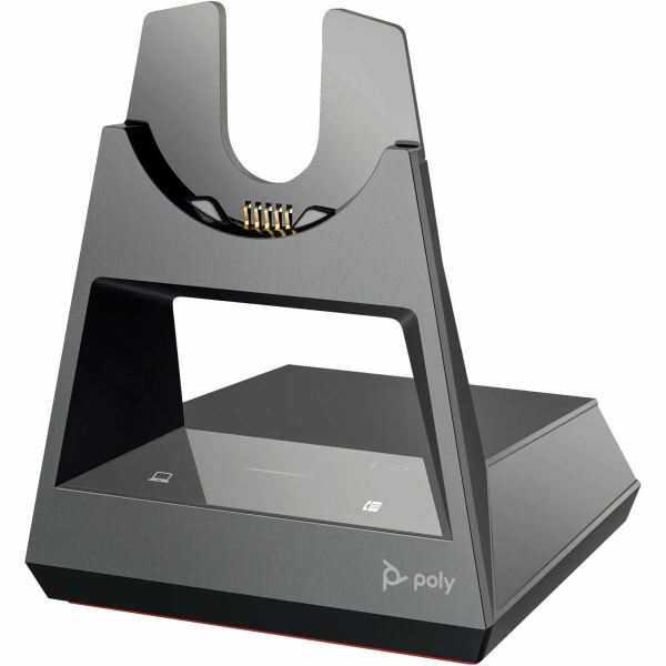 Poly Voyager Microsoft Teams Certi?ed Office Base - Wireless - Bluetooth Headset - Charging Capability - Synchronizing Capability - Bluetooth - USB Type C, USB Type A - Black