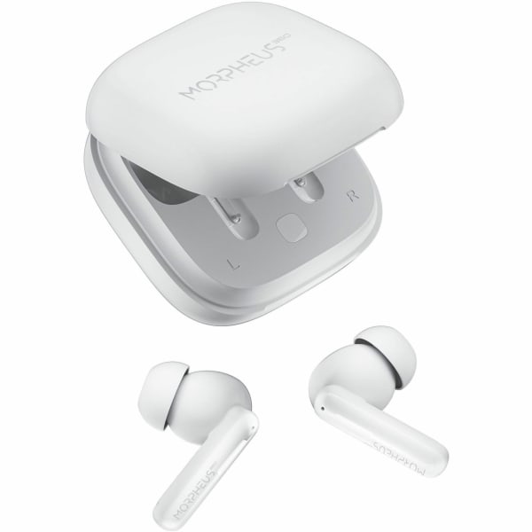 Morpheus 360 Nemesis ANC Wireless Noise Cancelling Headphones-Bluetooth 5.4 Earbuds-30H Playtime-TW2750W | - Stereo - 10mm Graphene Drivers - True Wireless - Feed Forward NC - Binaural - In-ear - 4 ENC Reduction Microphones - Waterproof IPX5 - White