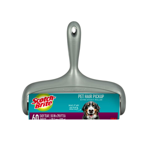 Scotch-Brite Pet Hair Pickup Large Surface Roller 839LSR-60-4, 8 in x 29.8 ft (20.3 cm x 9.08 m), 4/1