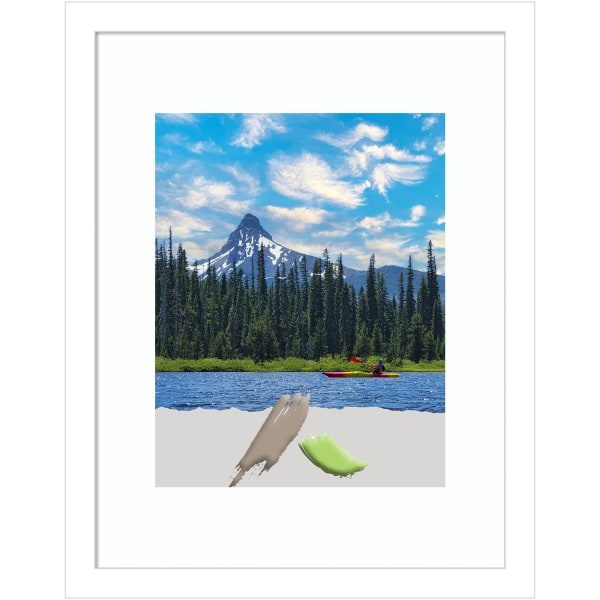 Amanti Art Wood Picture Frame, Opening Size 11in x 14in, Matted To 8in x 10in, 12in x 15in, Svelte White