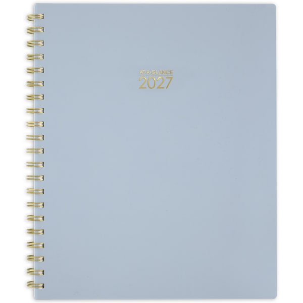 AT-A-GLANCE Harmony 2027 Weekly Monthly Planner, Ice Blue, Large, 8 1/2in x 11in