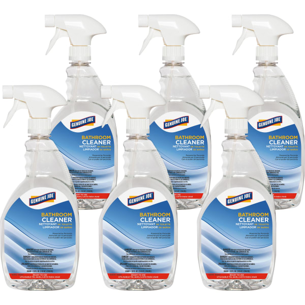 Genuine Joe Peroxide-Powered Bathroom Cleaner - Ready-To-Use - 32 fl oz (1 quart) - Clear - 6 / Carton