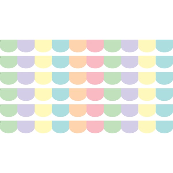 Teacher Created Resources Scalloped Border Trim Packs, 35', Pastel Pop, Set Of 6 Packs