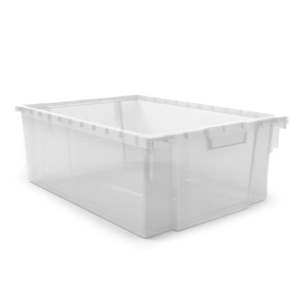 Luxor MBS Storage System Stackable Storage Bins, 12-1/4in x 16-3/4in x 6in, Clear, Set Of 4 Bins