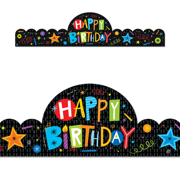 Creative Teaching Press Happy Birthday Crowns, 24in x 6-1/2in, Multicolor, Pack Of 30 Crowns