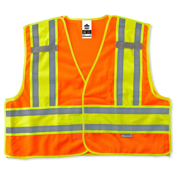 Ergodyne GloWear Safety Vest, Public, Type-P Class 2, 4X/5X, Orange, 8245PSV