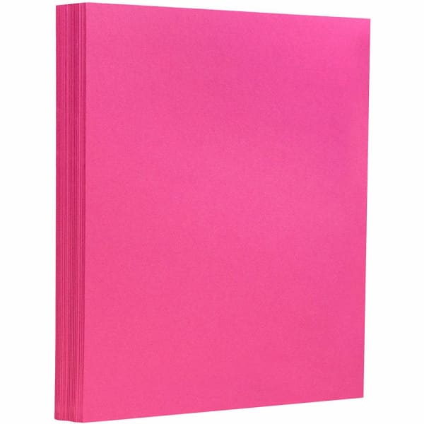 JAM Paper Card Stock, Fuchsia Pink, Letter (8.5in x 11in), 130 Lb, Pack Of 25