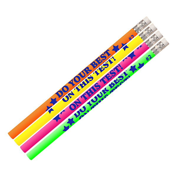 Musgrave Pencil Co. Inc. Motivational Pencils, No. 2 Lead, Do Your Best On The Test, 12 Pencils Per Pack, Set Of 12 Packs