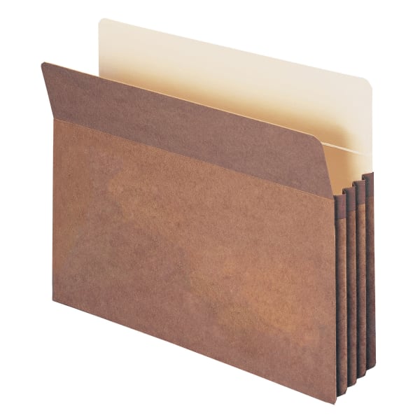 Smead Expanding File Pockets, 3 1/2in Expansion, Letter Size, 100% Recycled, Redrope, Box Of 25