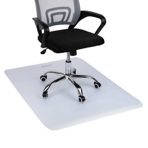Mind Reader Office Chair Mat for Carpet Grips, PVC, 47inL x 35-1/4inW x 1/10inH, Clear