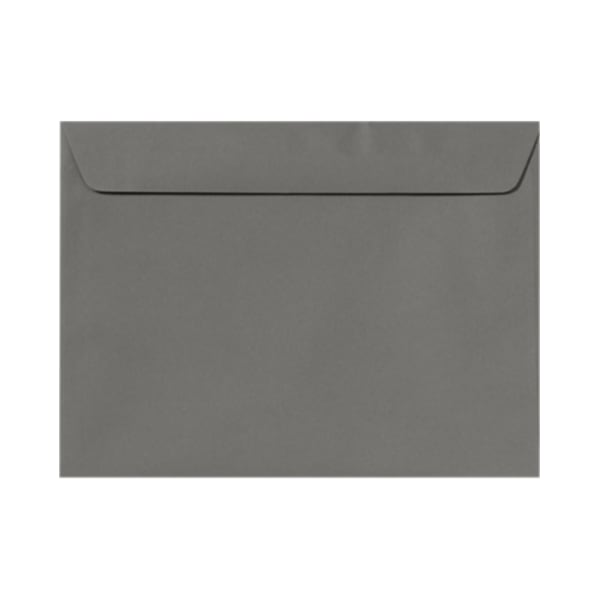LUX Booklet 9in x 12in Envelopes, Gummed Seal, Smoke Gray, Pack Of 50
