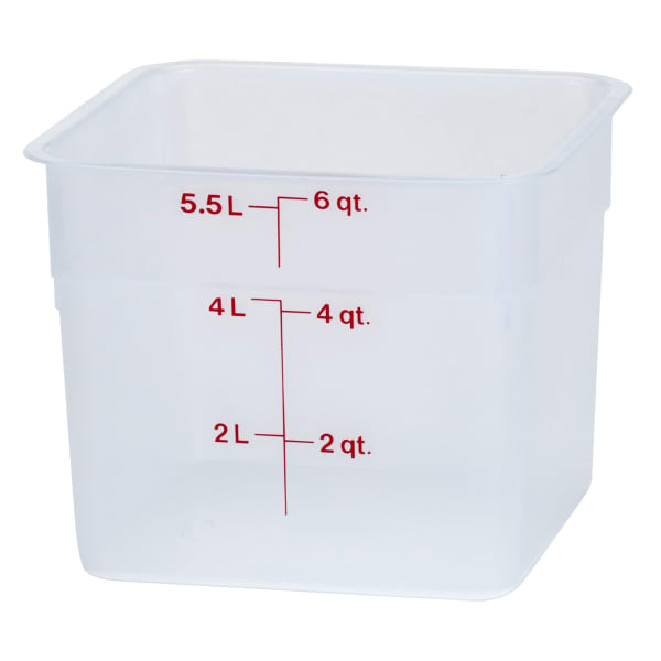 Cambro Translucent CamSquare Food Storage Containers, 6 Qt, Pack Of 6 Containers