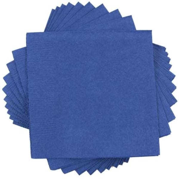 JAM PAPER Medium Lunch Napkins - 6 1/2 x 6 1/2 - Blue - 40/Pack