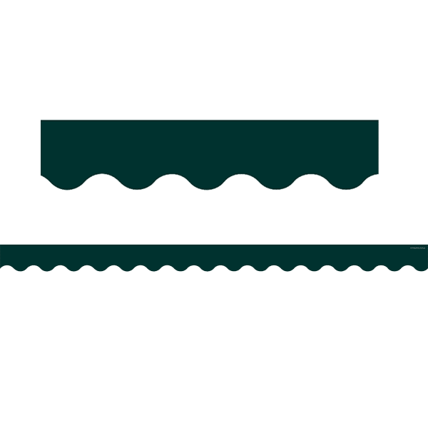 Teacher Created Resources Scalloped Border Trim Packs, 35', Hunter Green, Set Of 6 Packs