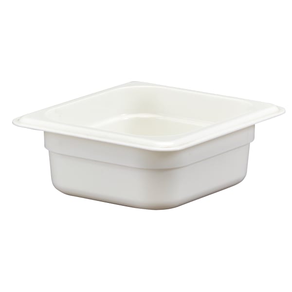 Cambro Camwear GN 1/6 Size 2in Food Pans, 2inH x 6-3/8inW x 7inD, White, Set Of 6 Pans