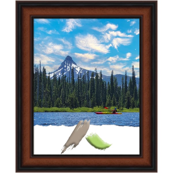 Amanti Art Narrow Wood Picture Frame, Opening Size 11in x 14in, 14in x 17in, Cyprus Walnut