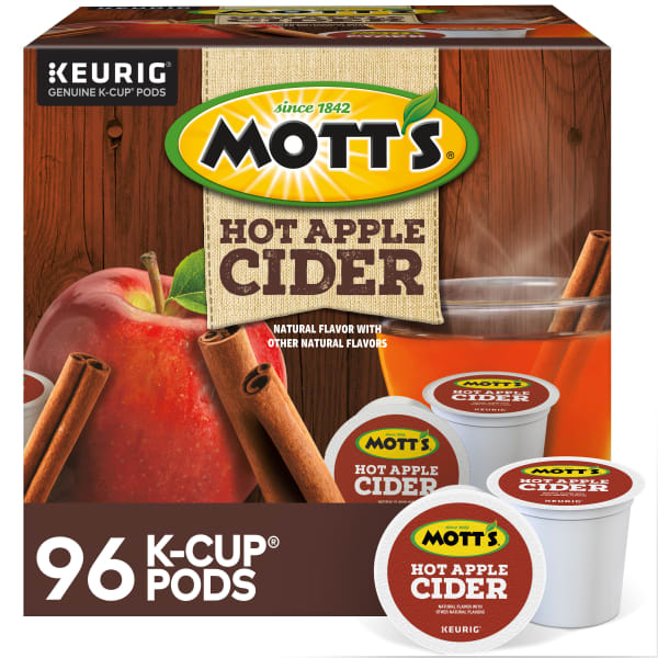 Motts Apple Cider Keurig Single-Serve K-Cup Pods, 24 Pods Per Pack, Case Of 4 Packs