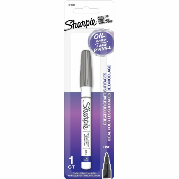 Sharpie Oil-Based Paint Marker - Fine Marker Point - Silver Ink - Oil Based - Metal Barrel