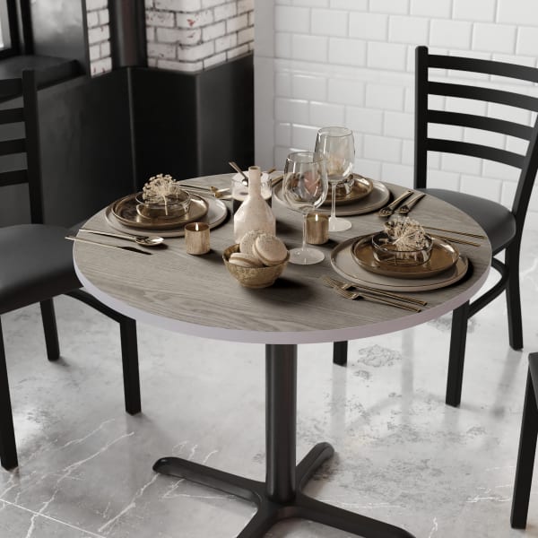 Flash Furniture Round Table Top With Reversible Laminate Top, 36in, White/Gray