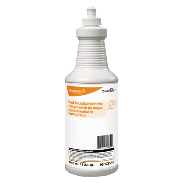 Diversey Red Juice Stain Remover, 32 Oz Bottle, Case Of 6