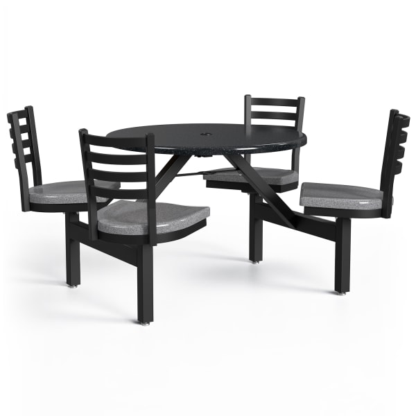 Palmer Hamilton Covey Outdoor Cluster Table With 4 Seats, 29in x 54in, Obsidian/Steel Gray