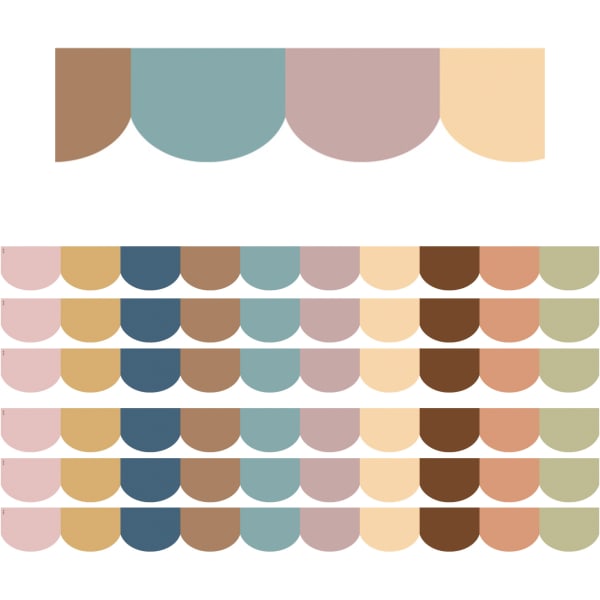 Teacher Created Resources Scalloped Border Trim, Everyone Is Welcome, 35ft Per Pack, Set Of 6 Packs