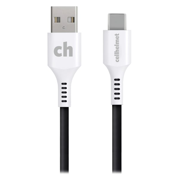 cellhelmet Charge And Sync USB-C To USB-A Round Cable, 3', Gray