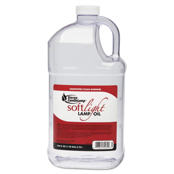 Sterno Soft Light Liquid Wax Lamp Oil, 128 Oz, Clear, Pack Of 4 Bottles