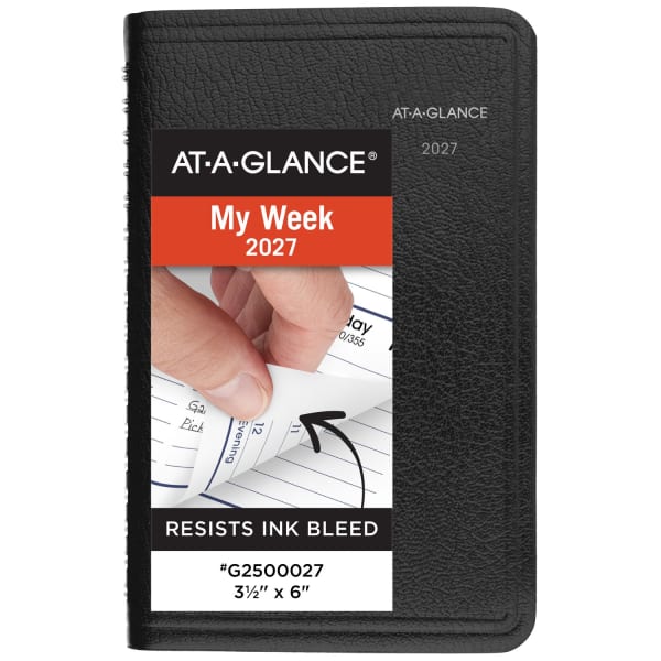 AT-A-GLANCE DayMinder 2027 Weekly Appointment Book Planner, Black, Pocket, 3 1/2in x 6in