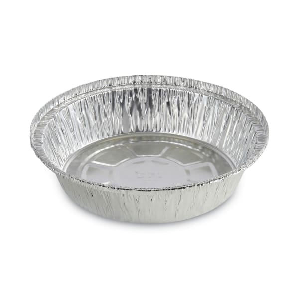 Boardwalk Round Aluminum To-Go Containers, 24 Oz, 1-1/2in x 7in, Silver, Carton Of 500 Containers