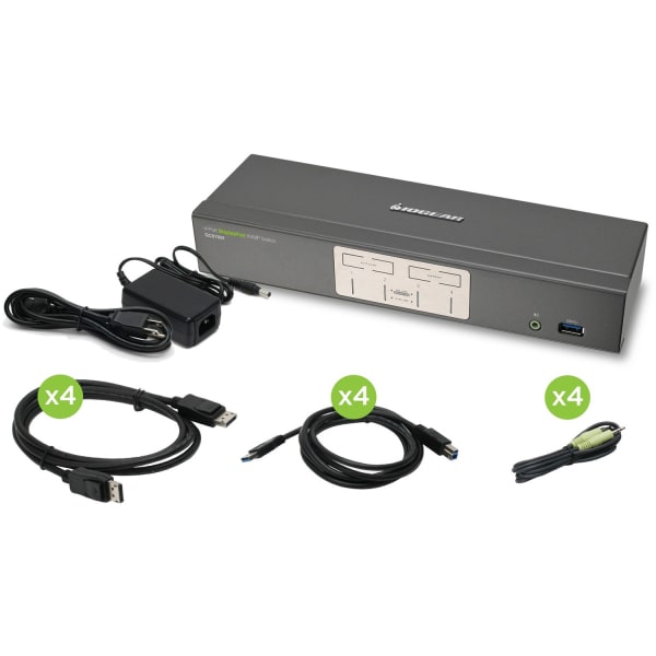 IOGEAR 4-Port DisplayPort KVMP Switch with USB 3.0 Hub (TAA Compliant) - 4 Computer(s) - 1 Local User(s) - GCS1904