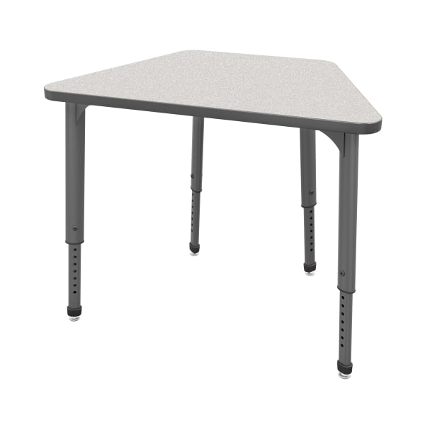 Marco Group Apex Series Adjustable Trapezoid 36inW Student Desk, Gray Nebula/Gray