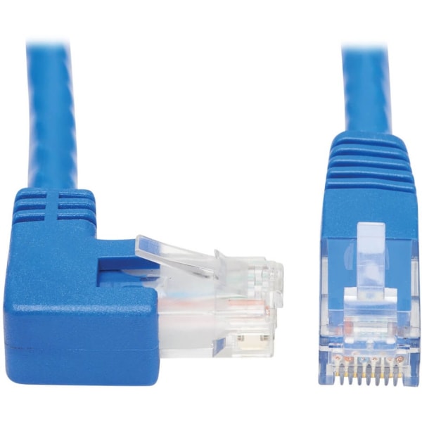 Tripp Lite Cat6 Ethernet Cable Right Angled UTP Molded RJ45 M/M Blue 15ft - 15 ft Category 6 Network Cable  - N204015BLRA