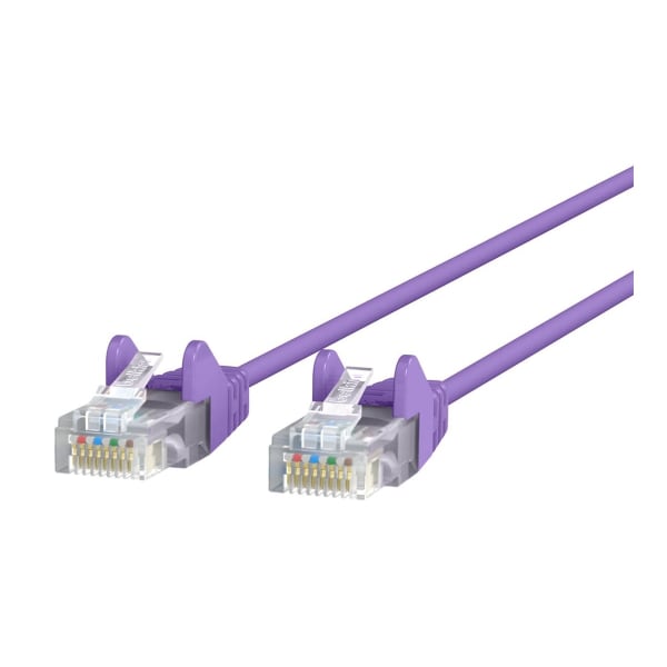 Belkin Slim - Patch cable - RJ-45 (M) to RJ-45 (M) - 15 ft - UTP - CAT 6 - molded, snagless - purple