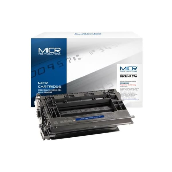 MICR Print Solutions Remanufactured Black MICR Toner Cartridge Replacement For HP 37A, MCR37AM