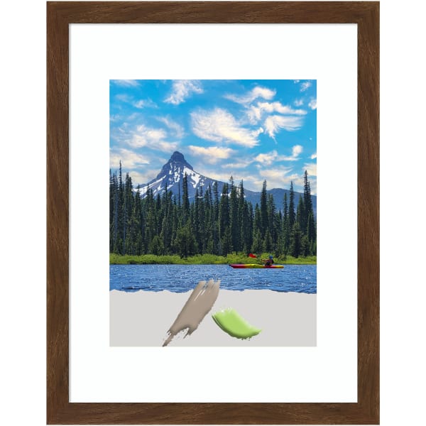 Amanti Art Carlisle Narrow Wood Picture Frame, 12in x 15in, Opening Size 11in x 14in (Matted To 8in x 10in), Brown