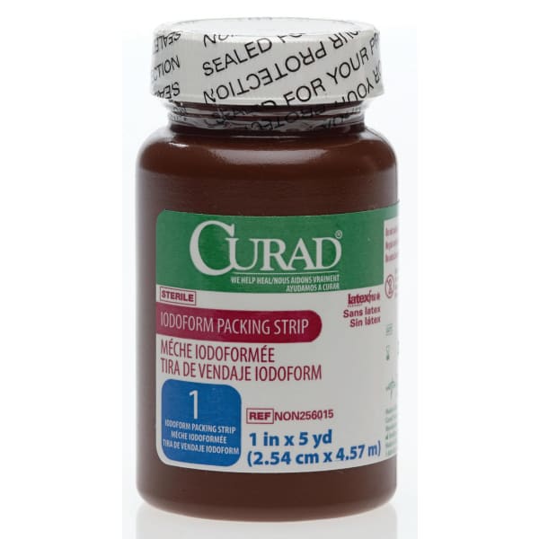 CURAD Sterile Iodoform Packing Strips, 1in x 5 Yd., White, Case Of 12
