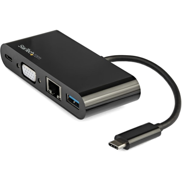StarTech.com USB C VGA Multiport Adapter - Power Delivery Charging (60W) - USB 3.0 - GbE - USB C Adapter  - DKT30CVAGPD