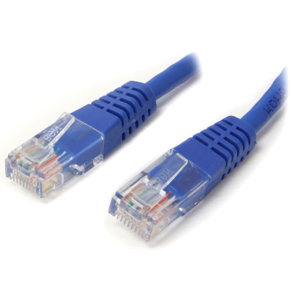 StarTech.com 30 ft Blue Molded Cat5e UTP Patch Cable  - 30ft Cat5e Patch Cable - 30ft Cat 5e Patch Cable - 30ft Cat5e Patch Cord - 30ft Molded Patch Cable - 30ft RJ45 Patch Cable