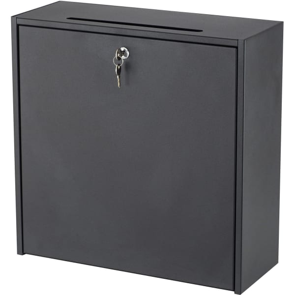 Safco Wall-mounted Inter-department Locking Mailbox, 12in x 7 3/4in x 18in, Black